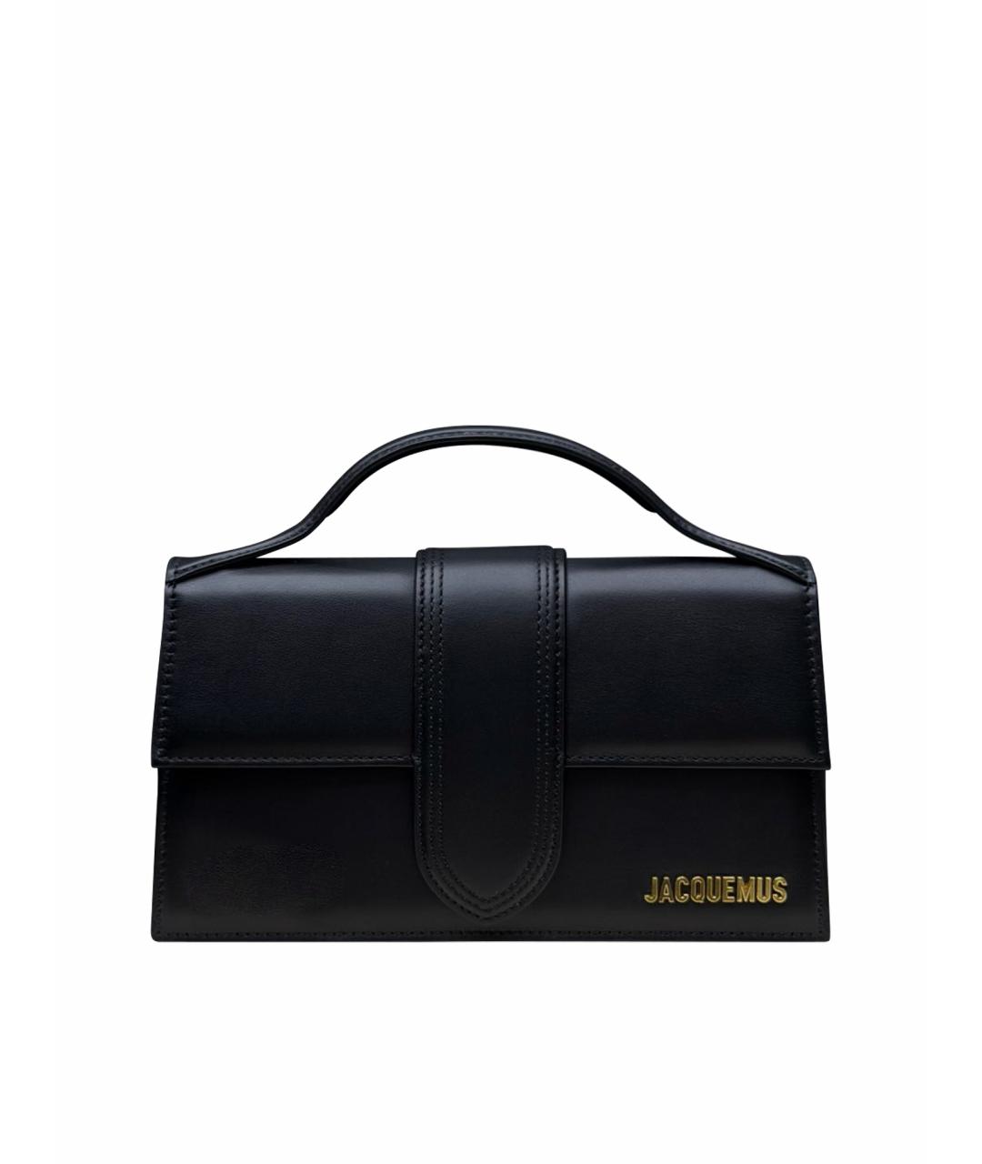 JACQUEMUS Черная кожаная сумка через плечо, фото 1