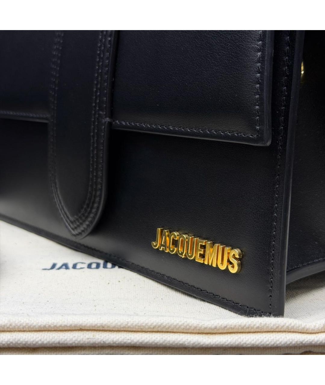 JACQUEMUS Черная кожаная сумка через плечо, фото 4