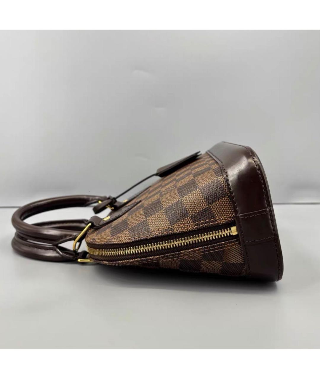 LOUIS VUITTON Коричневая кожаная сумка через плечо, фото 5