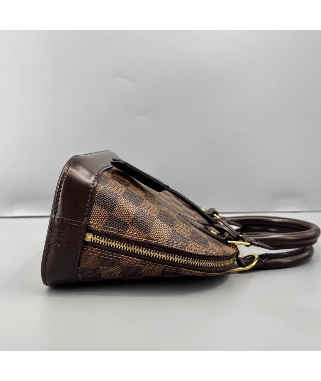 LOUIS VUITTON Коричневая кожаная сумка через плечо, фото 4