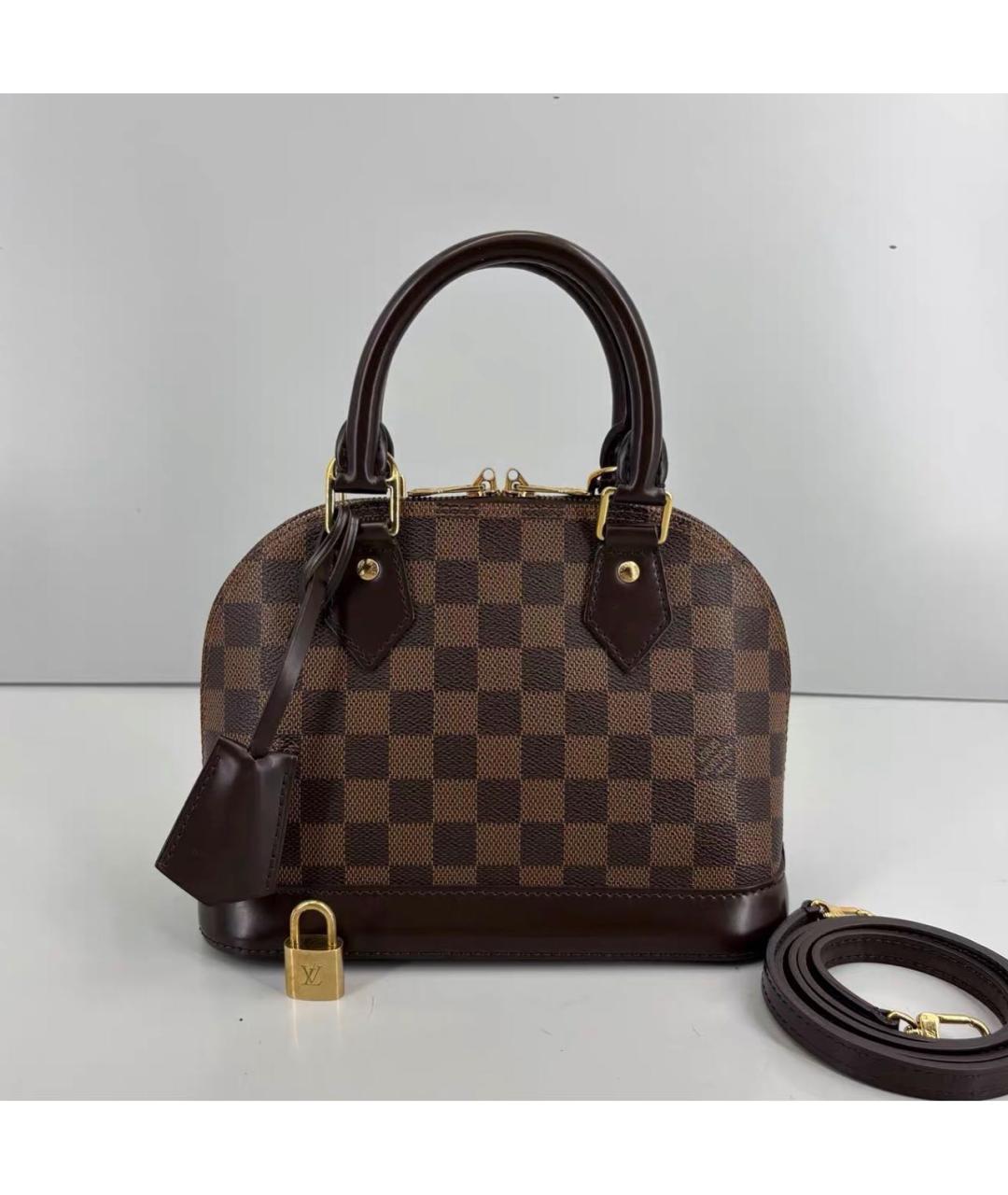 LOUIS VUITTON Коричневая кожаная сумка через плечо, фото 2