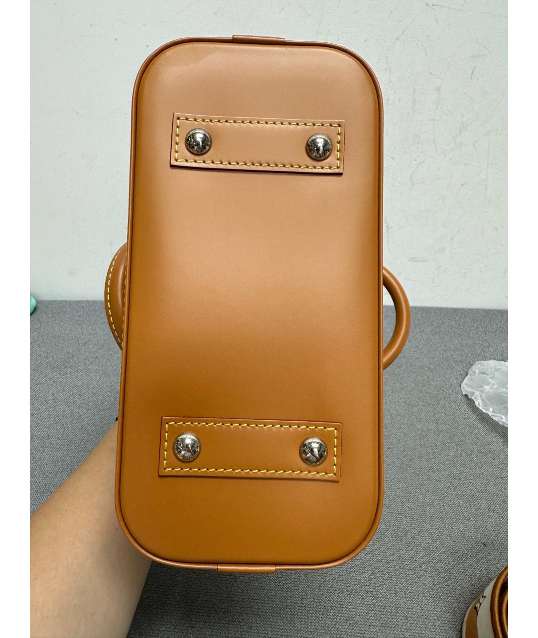 LOUIS VUITTON Коричневая кожаная сумка тоут, фото 5