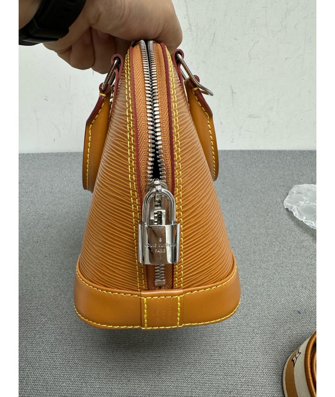 LOUIS VUITTON Коричневая кожаная сумка тоут, фото 4