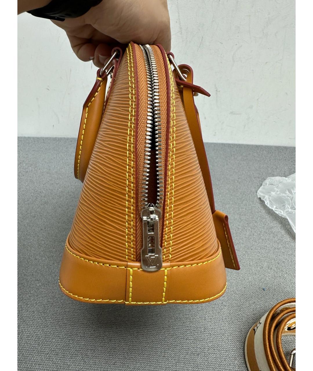 LOUIS VUITTON Коричневая кожаная сумка тоут, фото 3