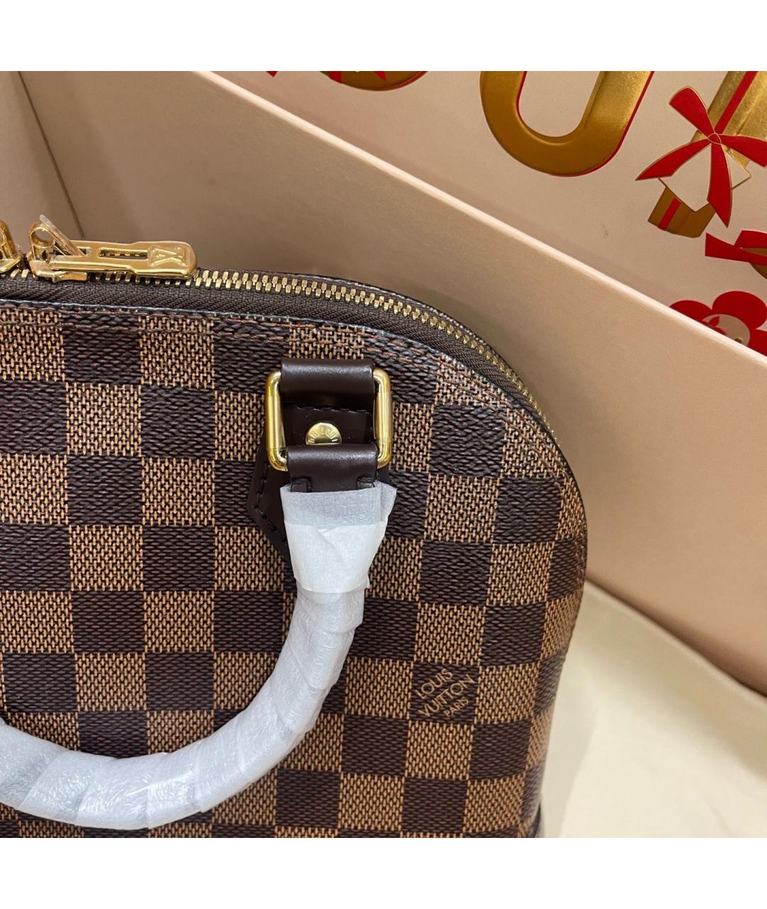 LOUIS VUITTON Коричневая сумка тоут из искусственной кожи, фото 2