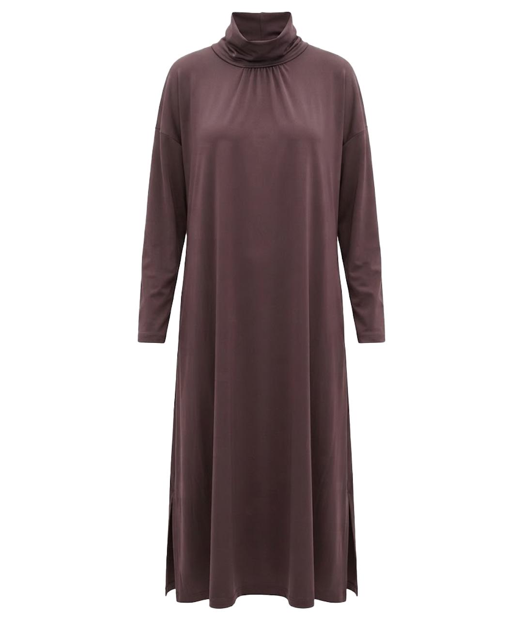 MAX MARA Коричневое полиэстеровое повседневное платье, фото 1