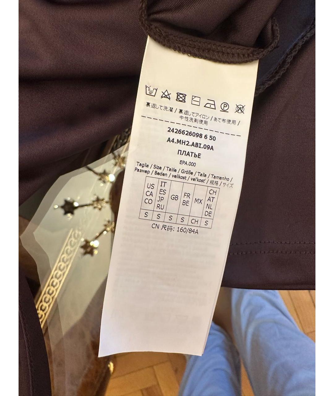 MAX MARA Коричневое полиэстеровое повседневное платье, фото 8