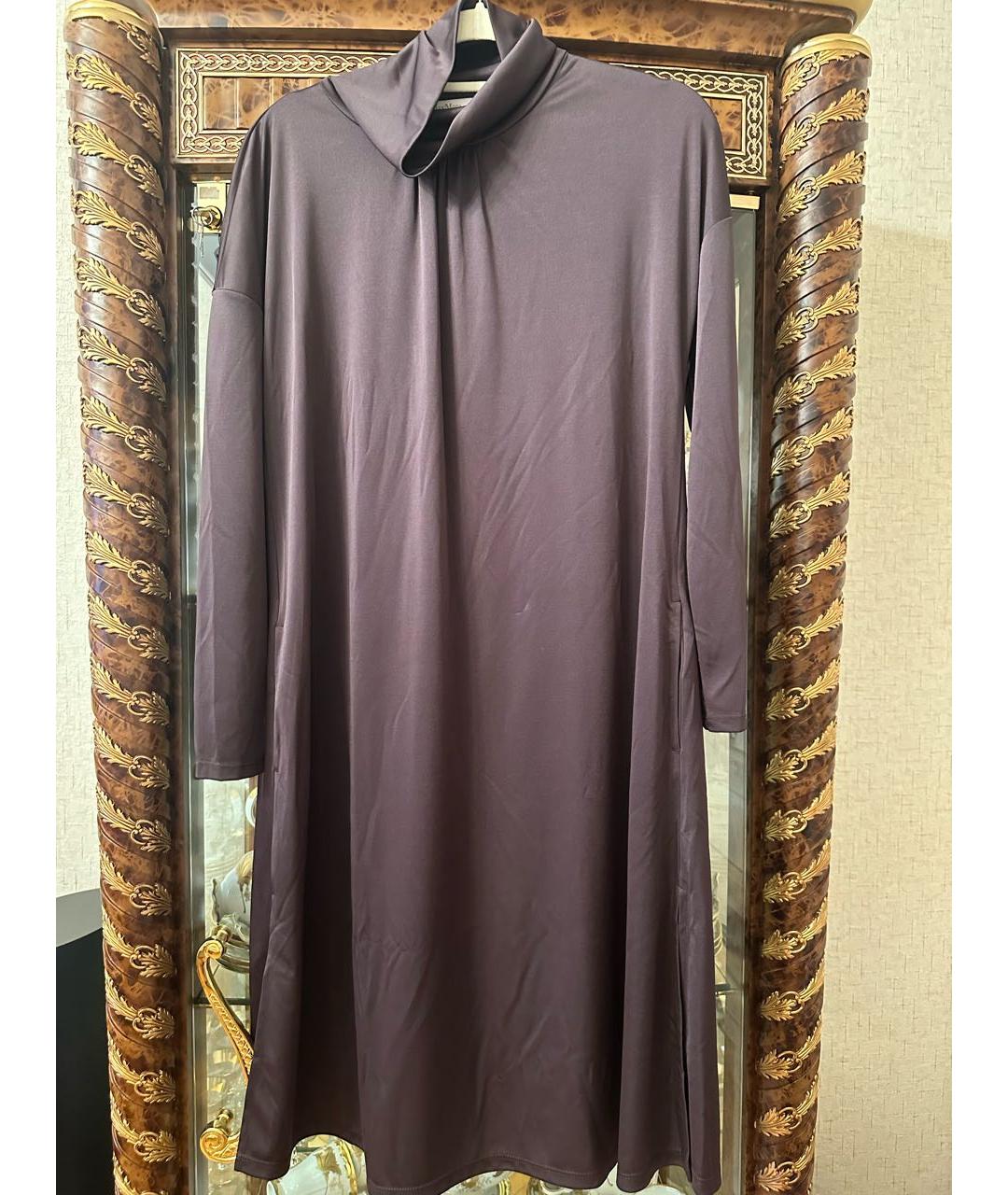 MAX MARA Коричневое полиэстеровое повседневное платье, фото 9