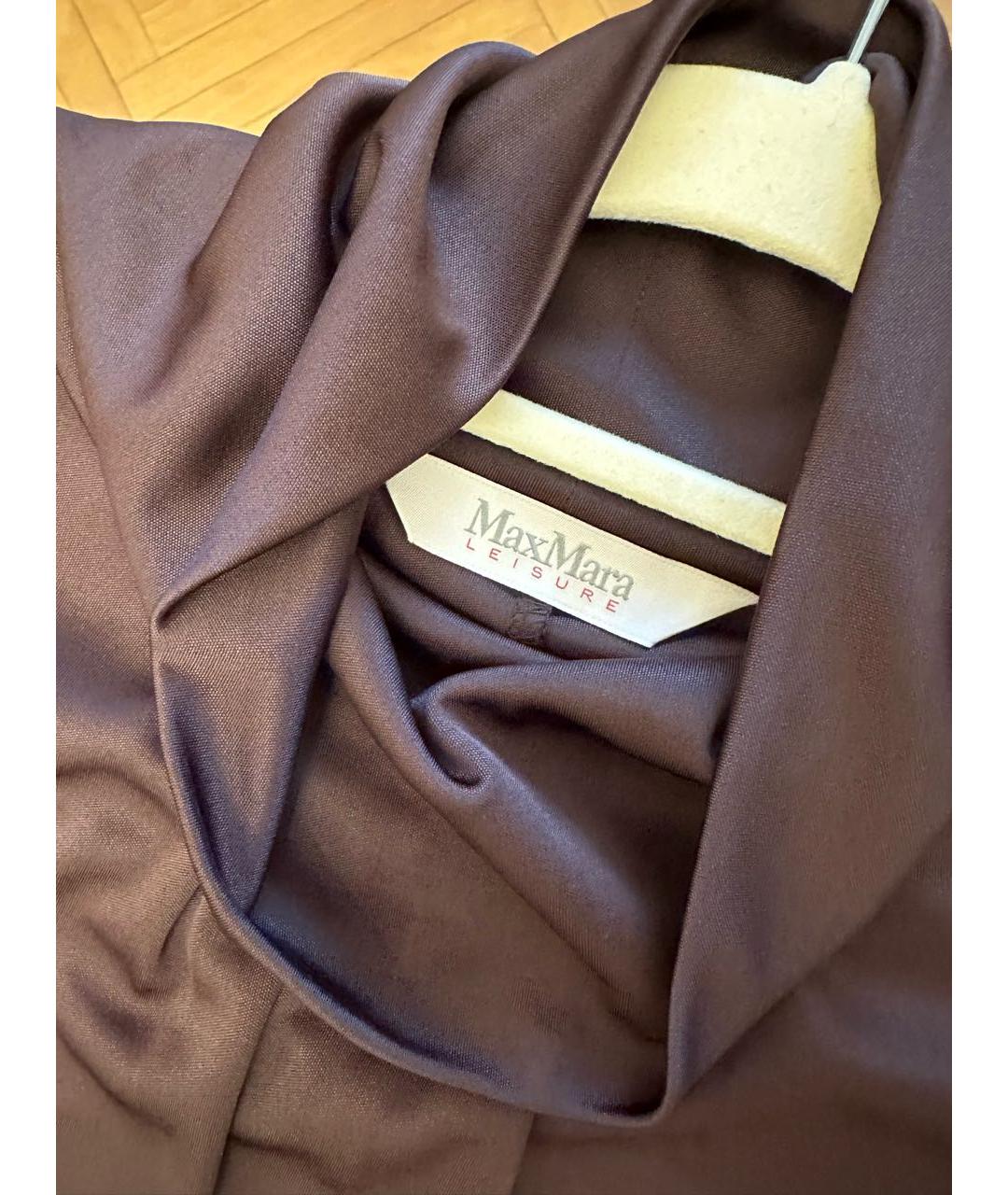 MAX MARA Коричневое полиэстеровое повседневное платье, фото 6