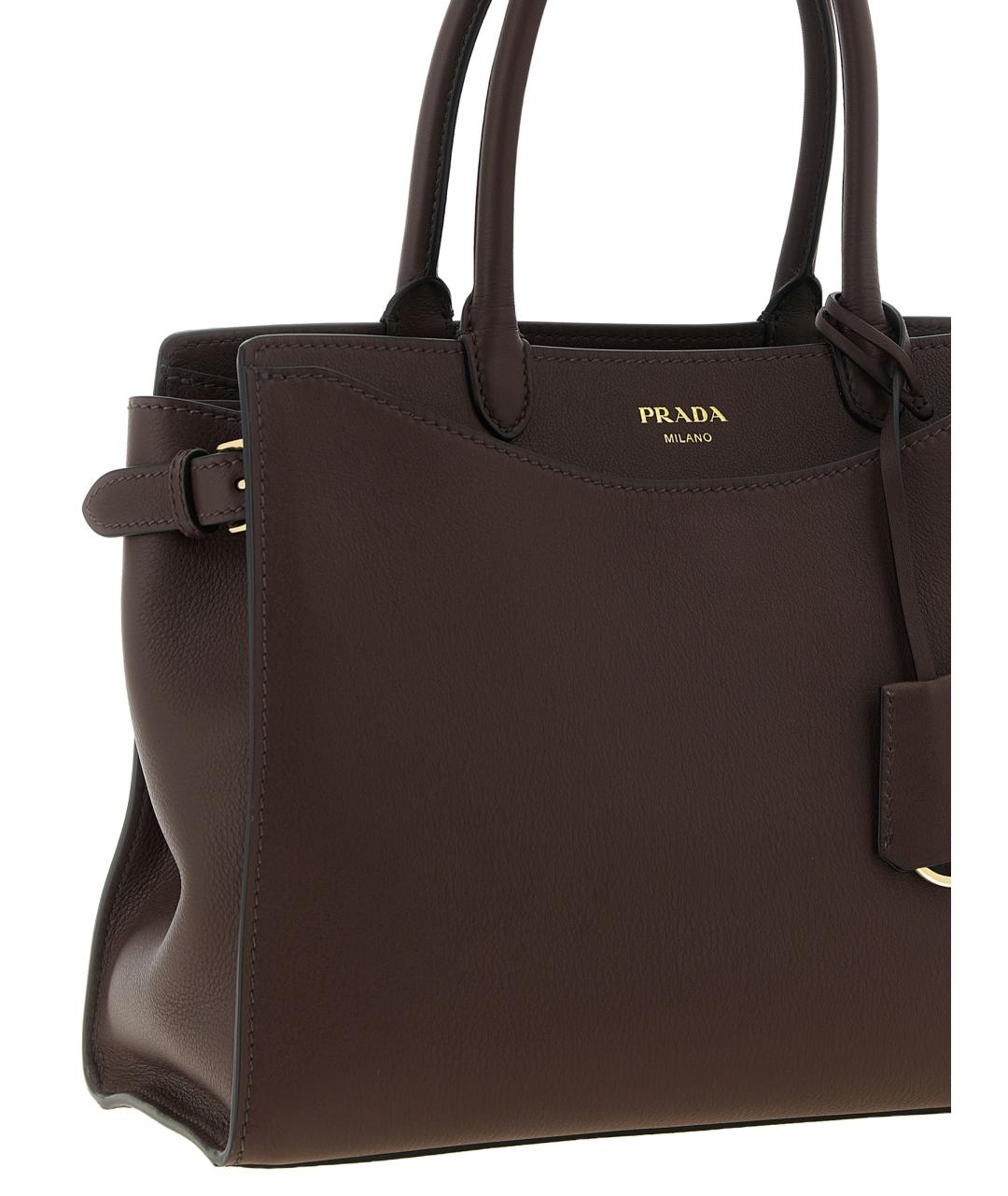 PRADA Коричневая кожаная сумка тоут, фото 3