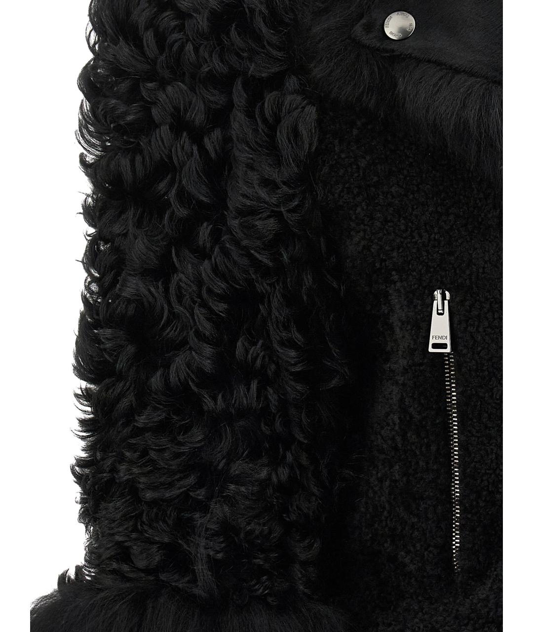 FENDI Черная кожаная куртка, фото 5
