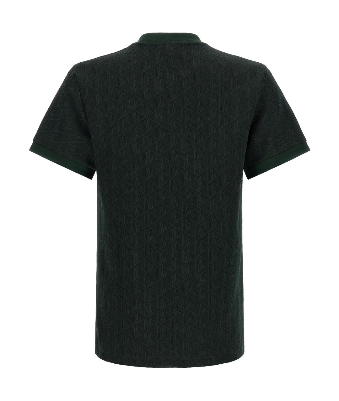 LACOSTE Зеленая хлопко-полиэстеровая футболка, фото 2