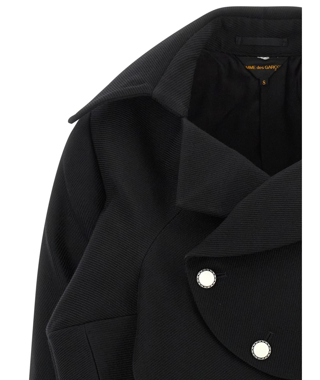 COMME DES GARÇONS Черное шерстяное пальто, фото 3