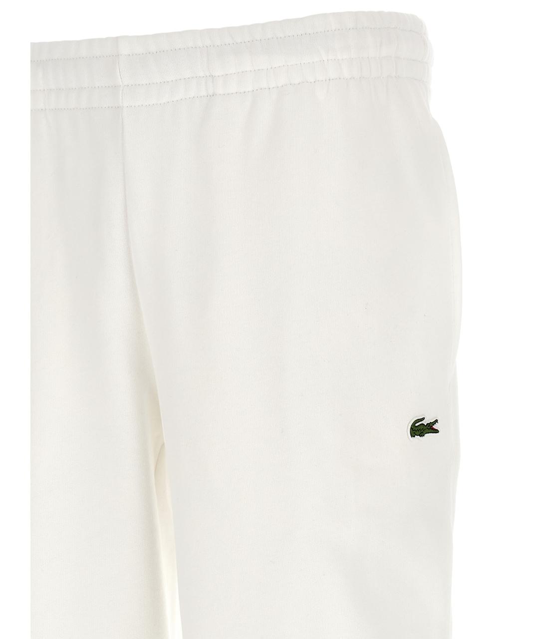 LACOSTE Белые хлопковые повседневные брюки, фото 3