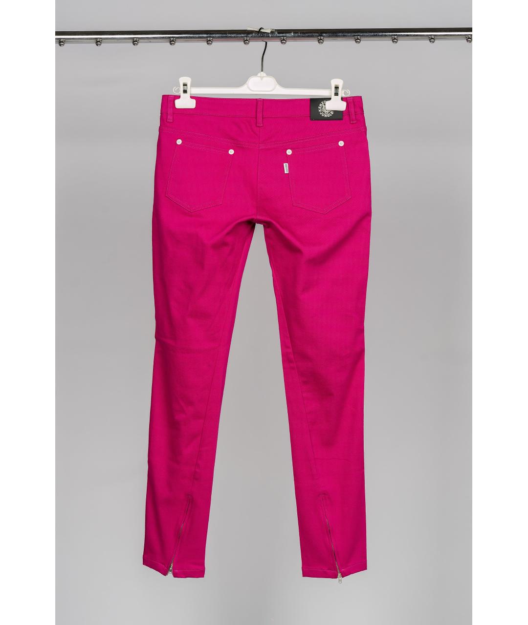 KENZO Розовые хлопко-эластановые брюки узкие, фото 2