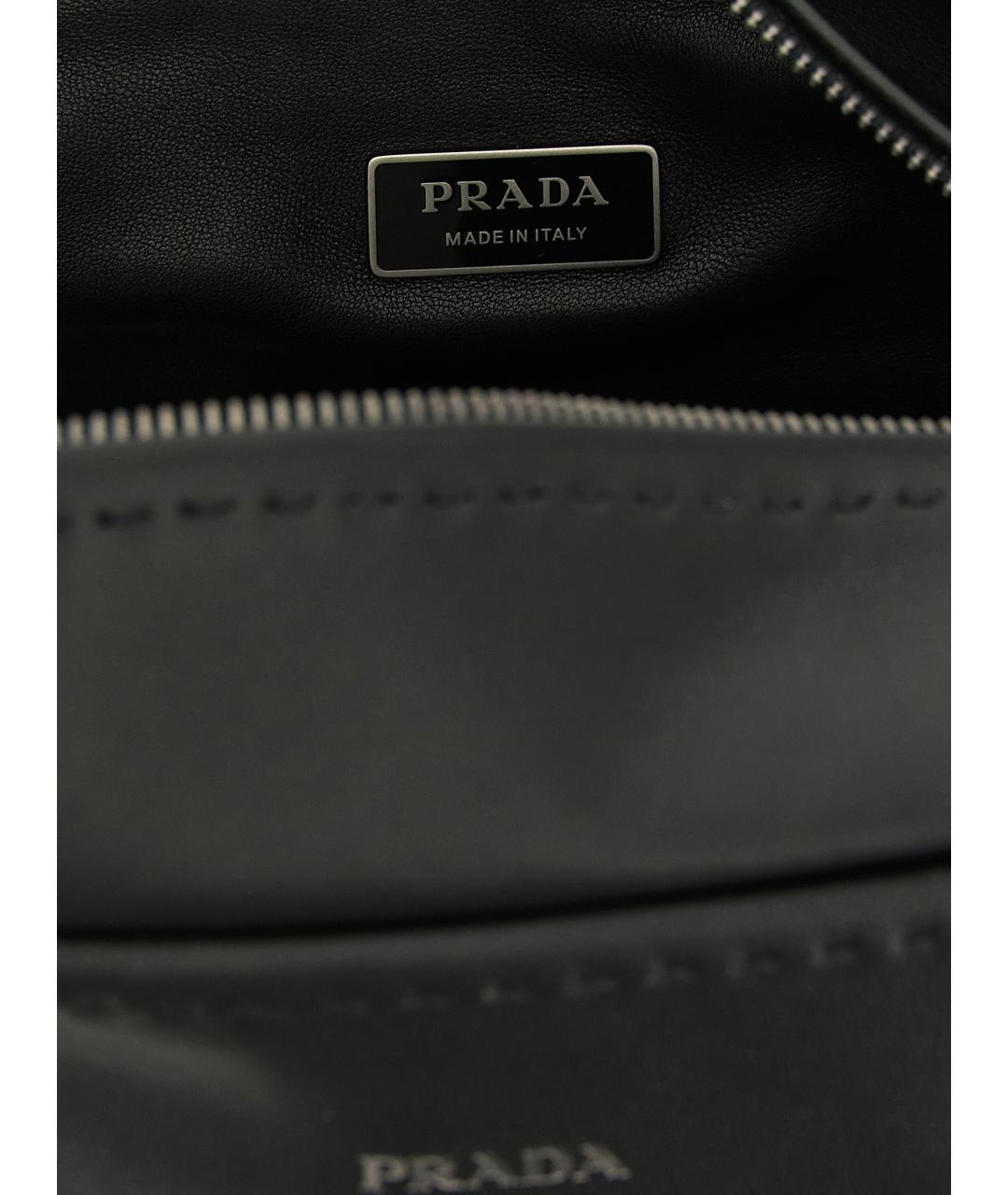 PRADA Черная кожаная сумка на плечо, фото 4
