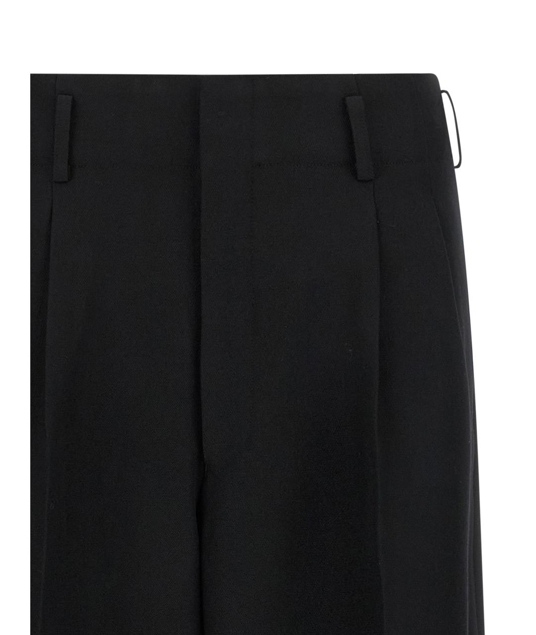 COMME DES GARÇONS Черные шерстяные прямые брюки, фото 3