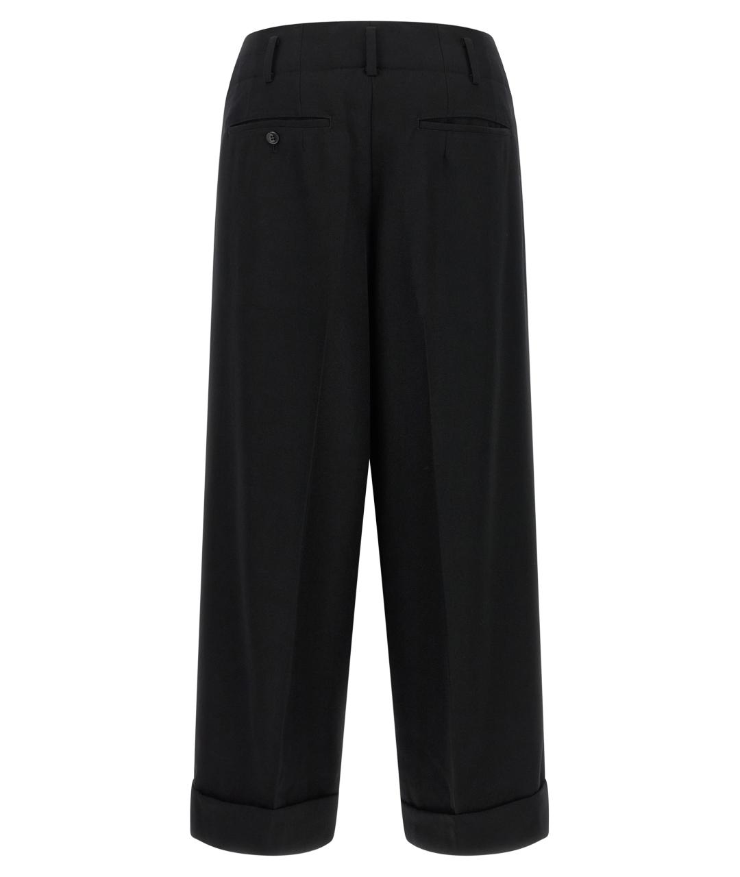 COMME DES GARÇONS Черные шерстяные прямые брюки, фото 2