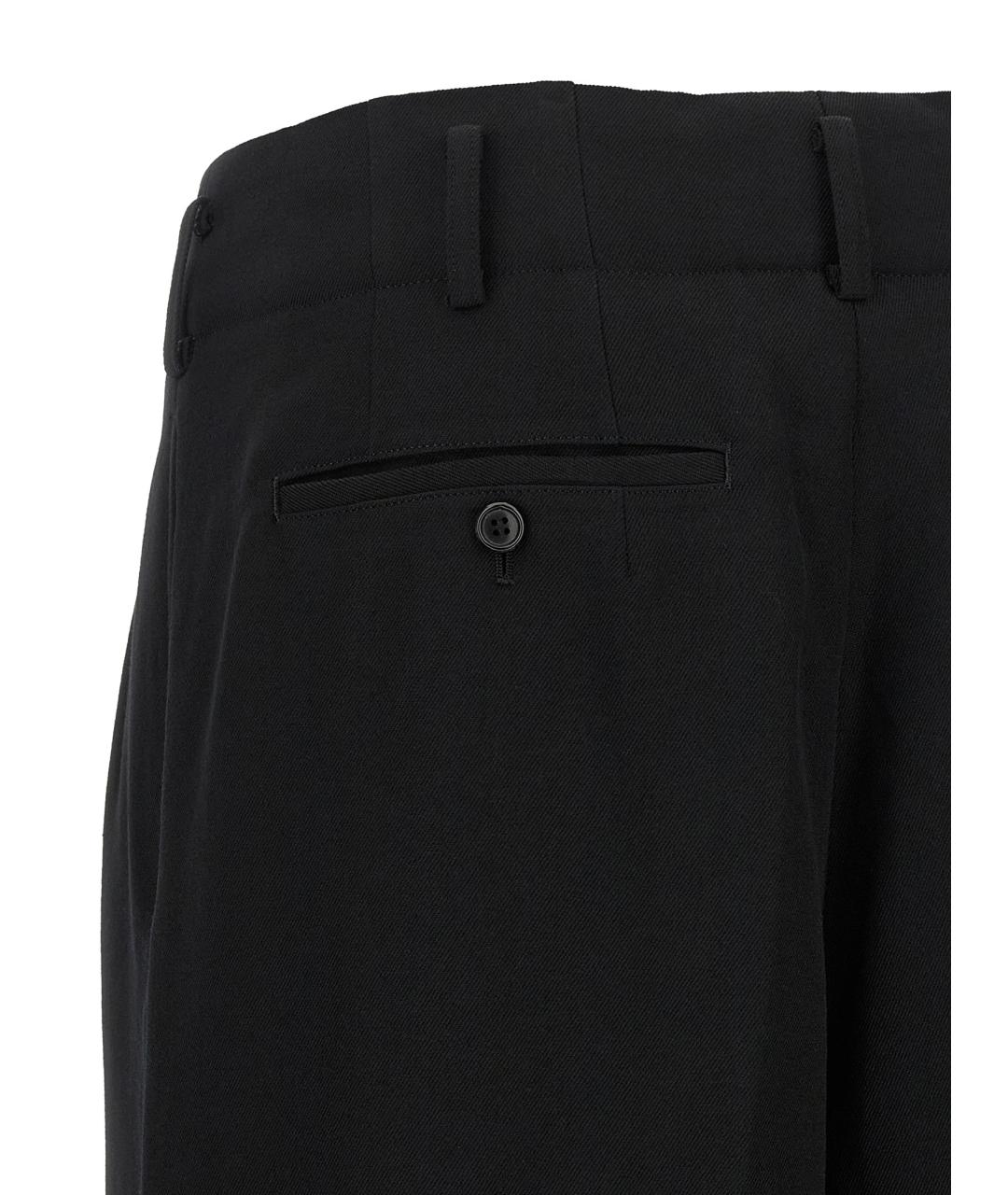 COMME DES GARÇONS Черные шерстяные прямые брюки, фото 4