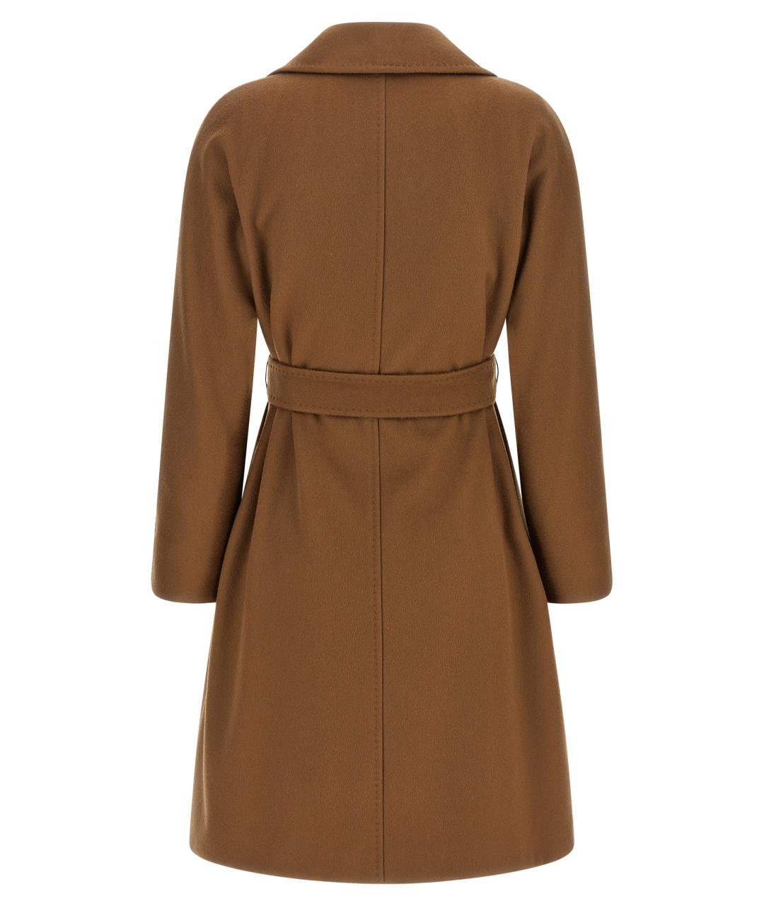 MAX MARA STUDIO Коричневое шерстяное пальто, фото 2