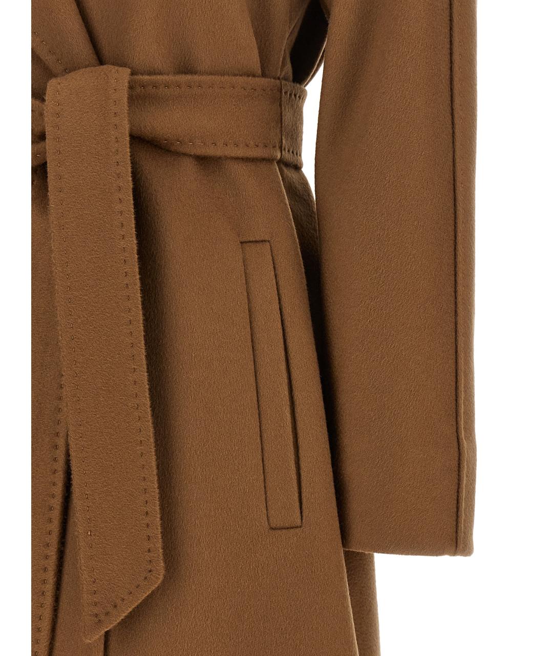 MAX MARA STUDIO Коричневое шерстяное пальто, фото 4