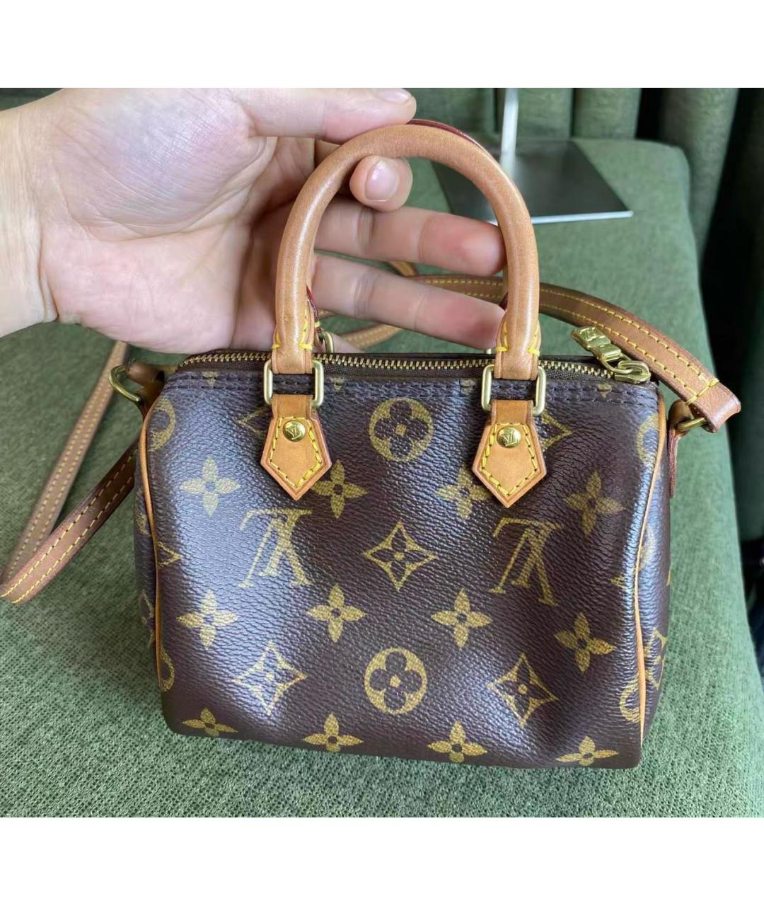 LOUIS VUITTON Коричневая кожаная сумка через плечо, фото 4
