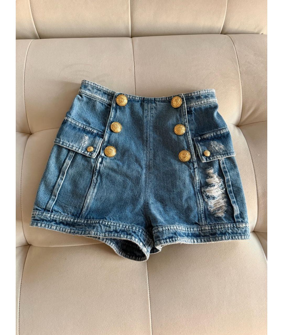 BALMAIN Голубые деним шорты, фото 9
