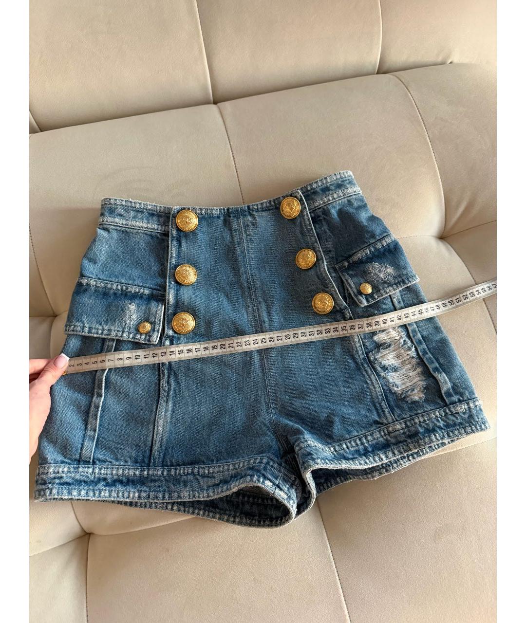 BALMAIN Голубые деним шорты, фото 3