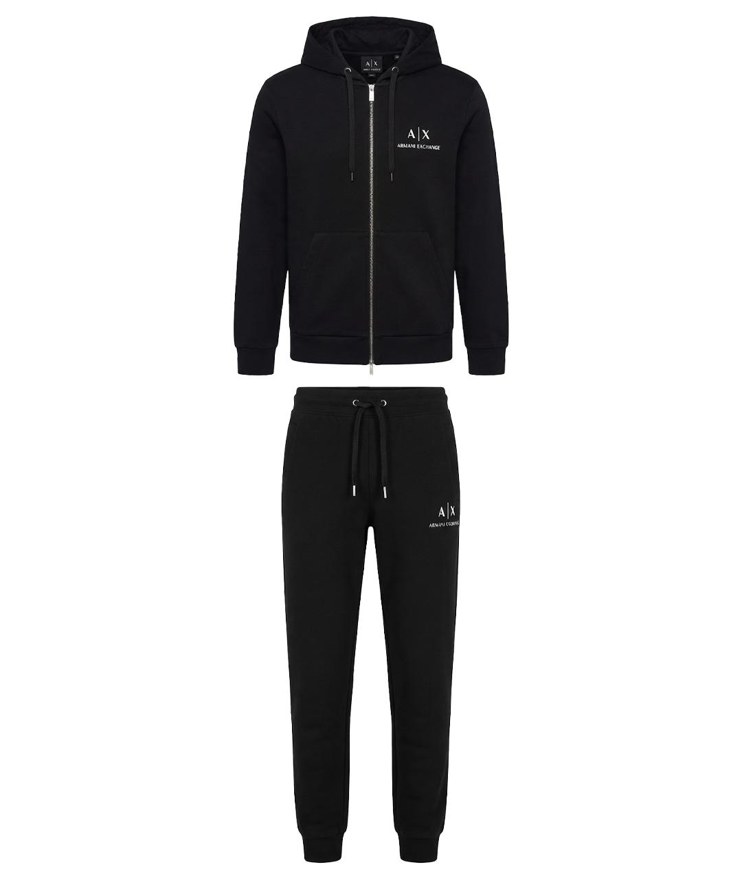 EMPORIO ARMANI Черный хлопковый костюм с брюками, фото 1