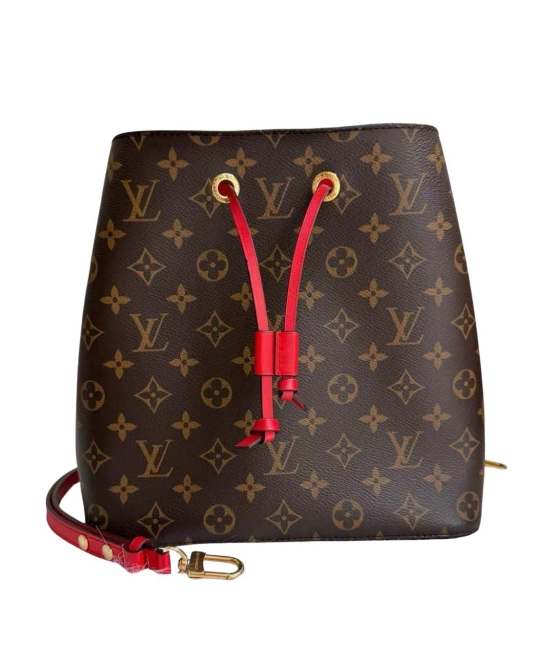 LOUIS VUITTON Красная кожаная сумка тоут, фото 1