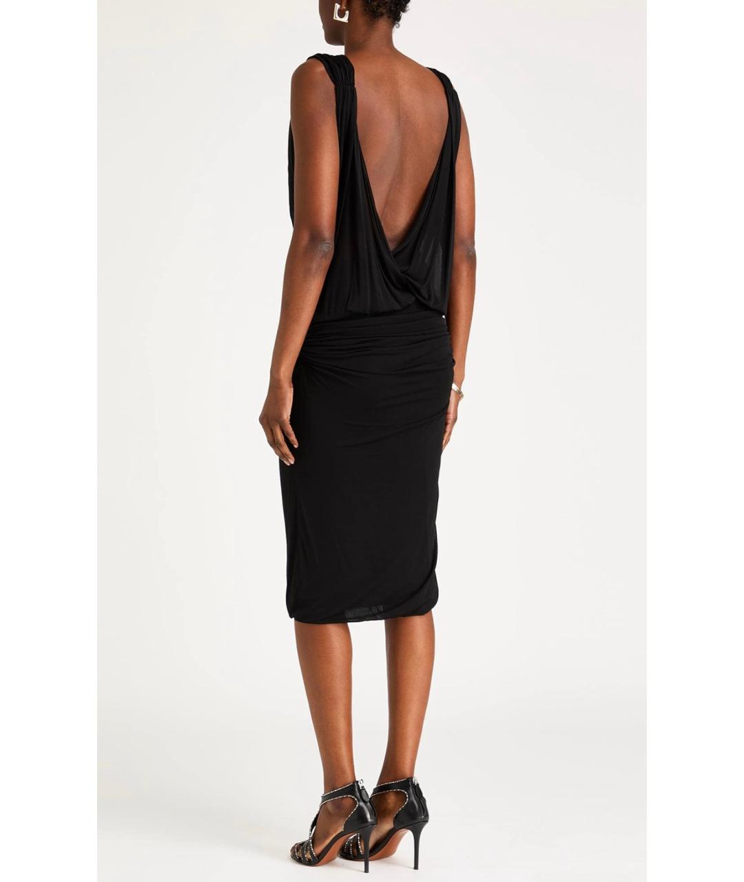 SAINT LAURENT Черное вискозное коктейльное платье, фото 3