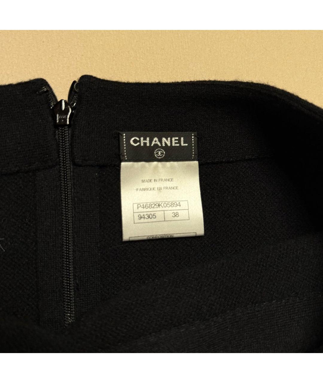 CHANEL Черная кашемировая юбка мини, фото 3