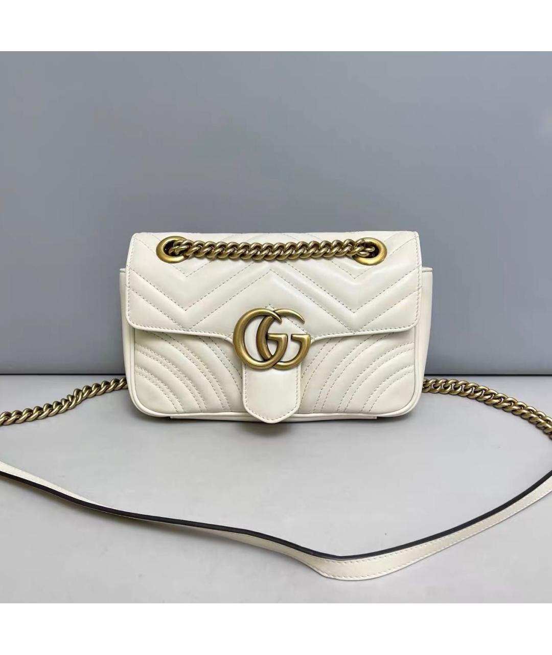 GUCCI Бежевая кожаная сумка через плечо, фото 9