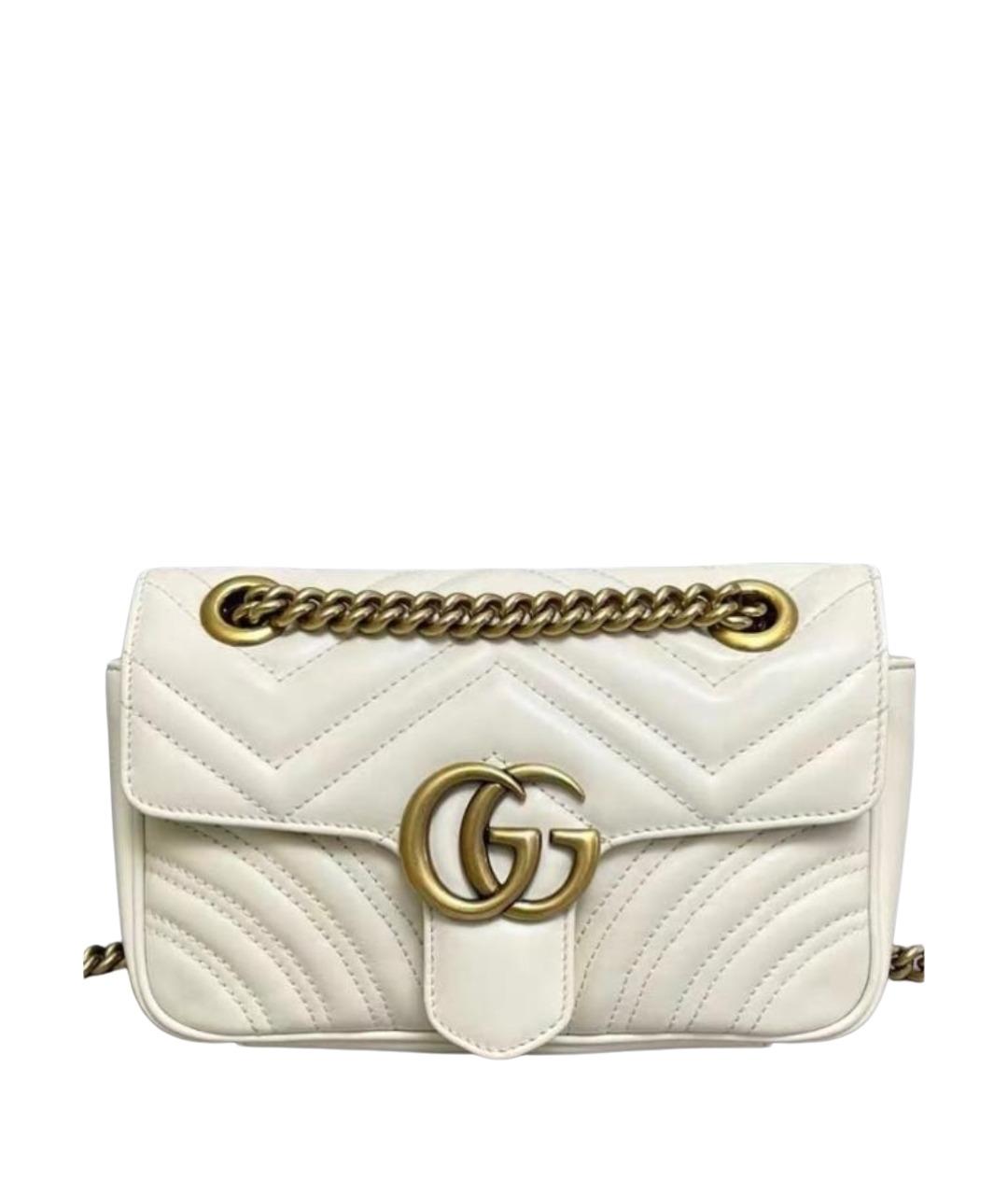 GUCCI Бежевая кожаная сумка через плечо, фото 1