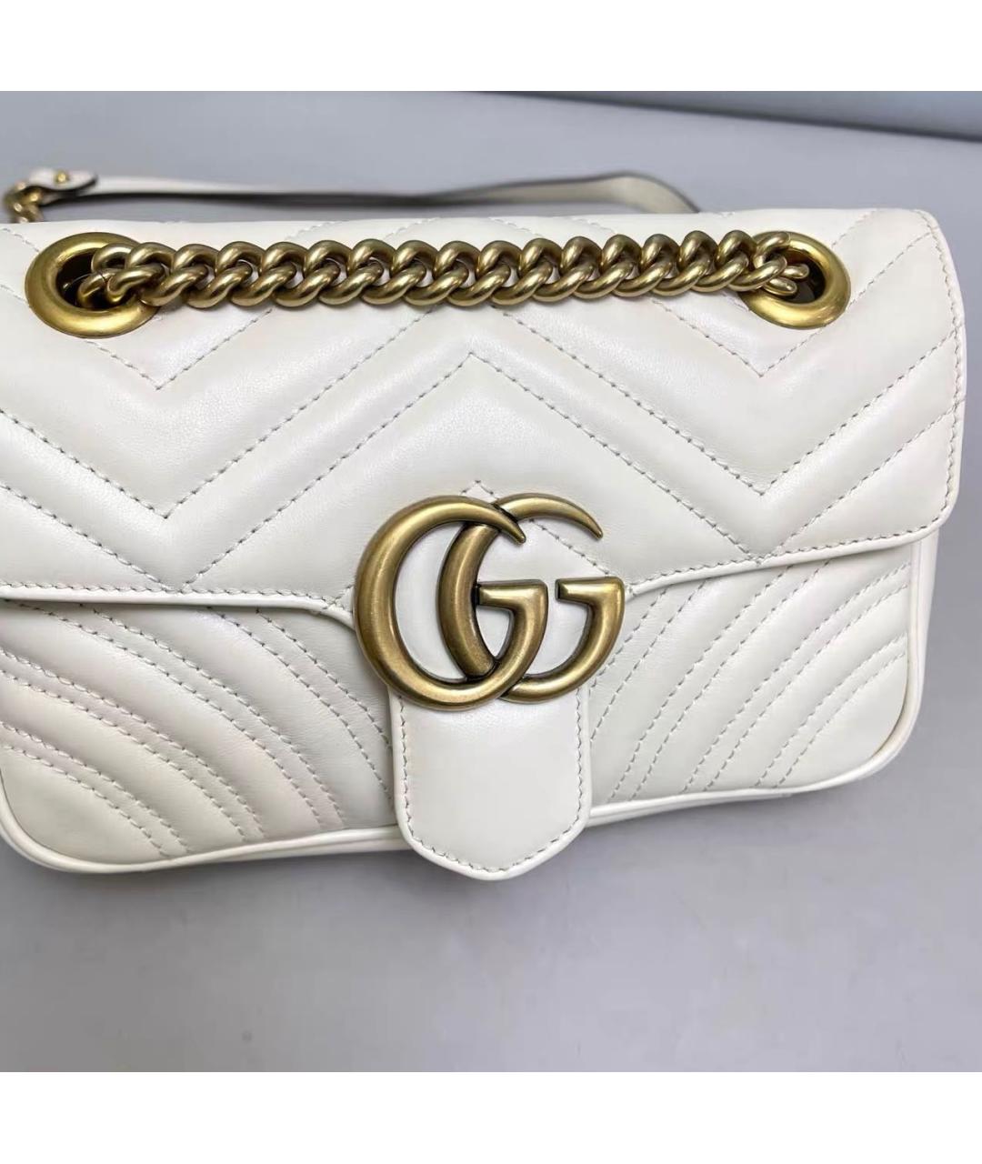 GUCCI Бежевая кожаная сумка через плечо, фото 7