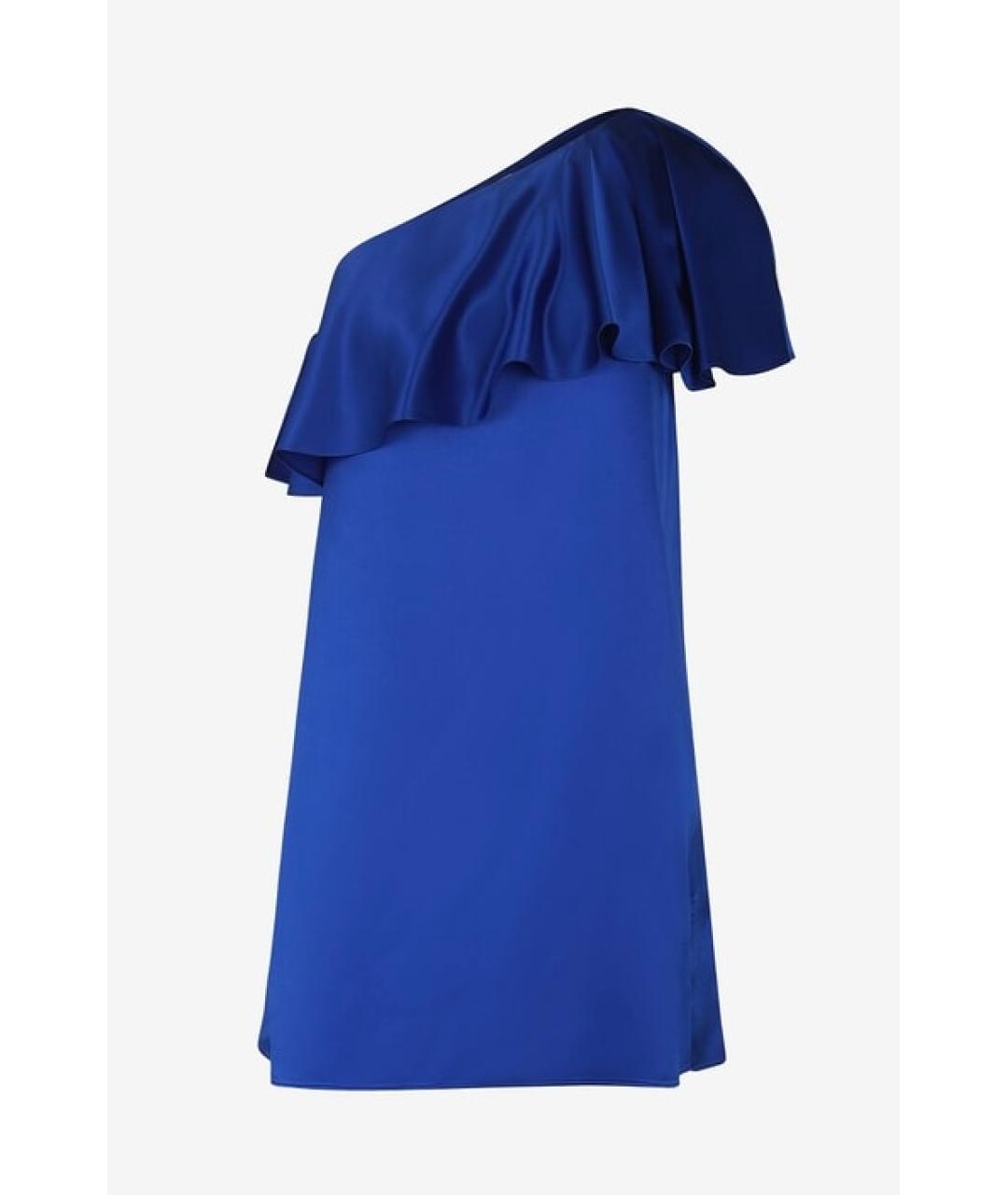 SAINT LAURENT Синее вискозное коктейльное платье, фото 4