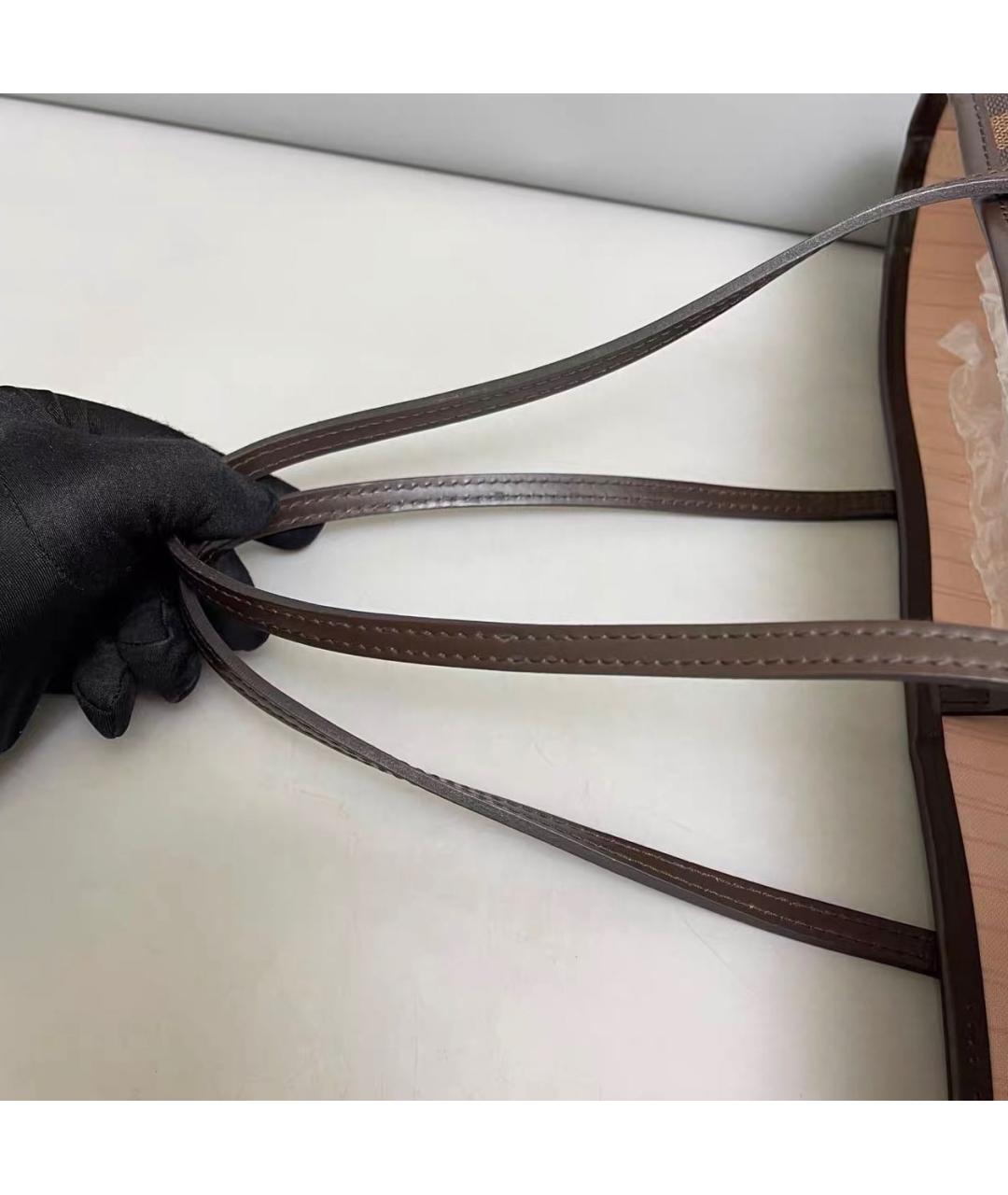 LOUIS VUITTON Коричневая сумка тоут из канвы, фото 4