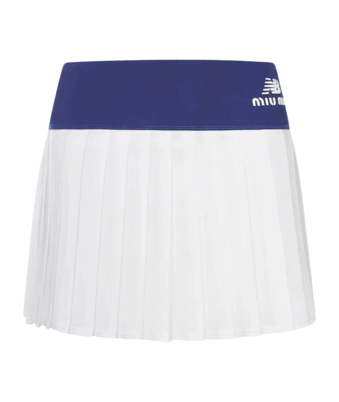 MIU MIU Белая полиэстеровая юбка мини, фото 1