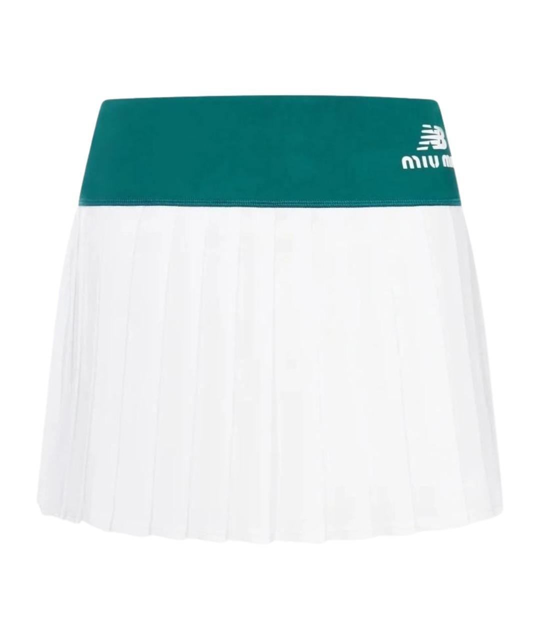 MIU MIU Белая полиэстеровая юбка мини, фото 1