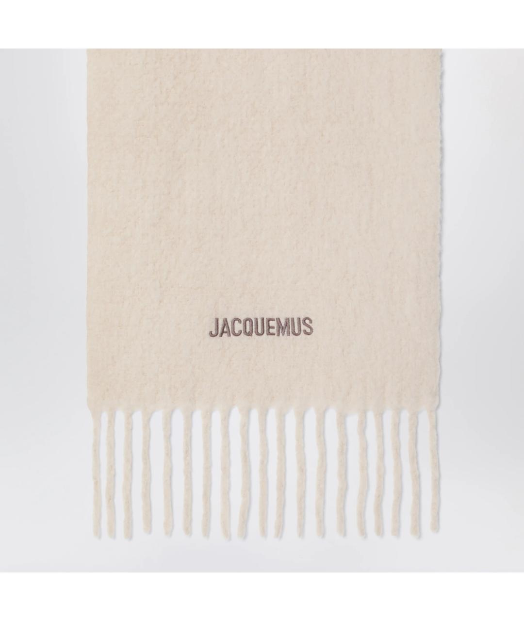 JACQUEMUS Бежевый шерстяной шарф, фото 2