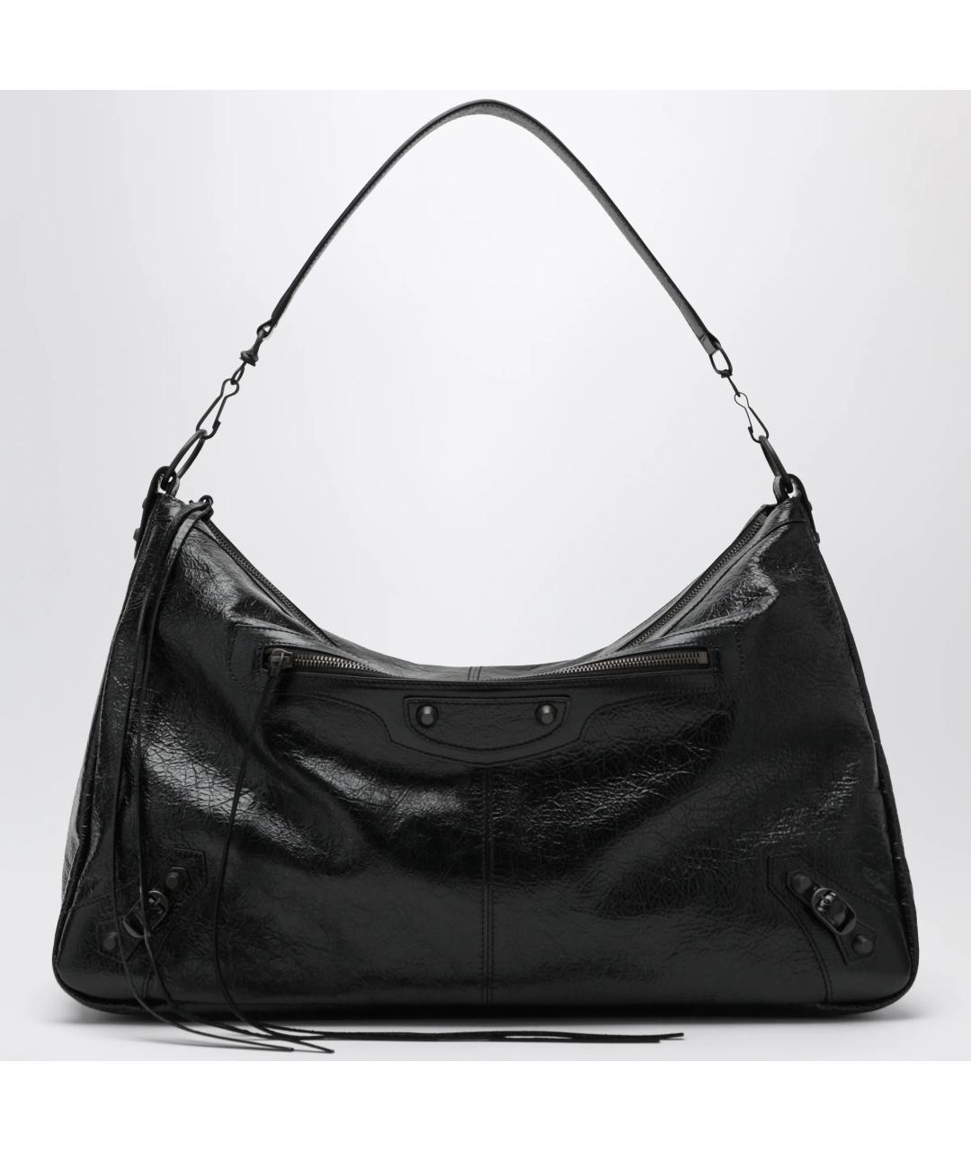 BALENCIAGA Черная кожаная сумка на плечо, фото 3