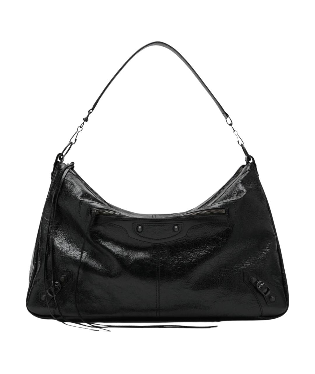 BALENCIAGA Черная кожаная сумка на плечо, фото 1
