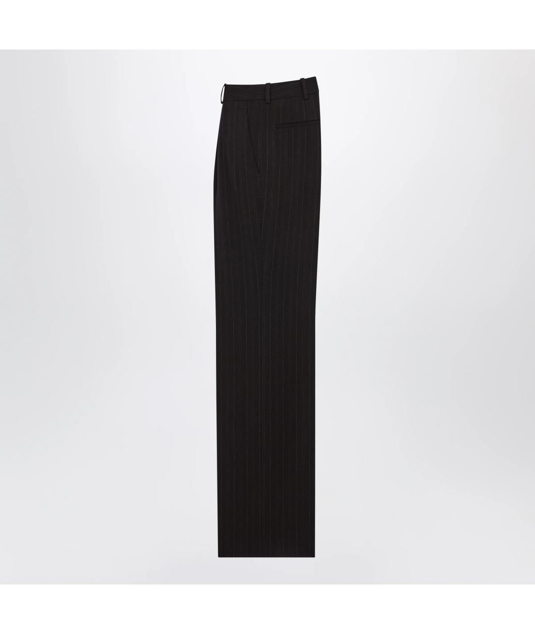 SAINT LAURENT Черные шерстяные прямые брюки, фото 2