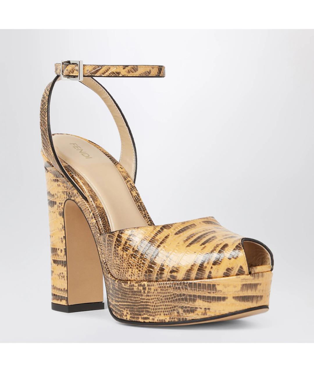 FENDI Мульти кожаные босоножки, фото 2