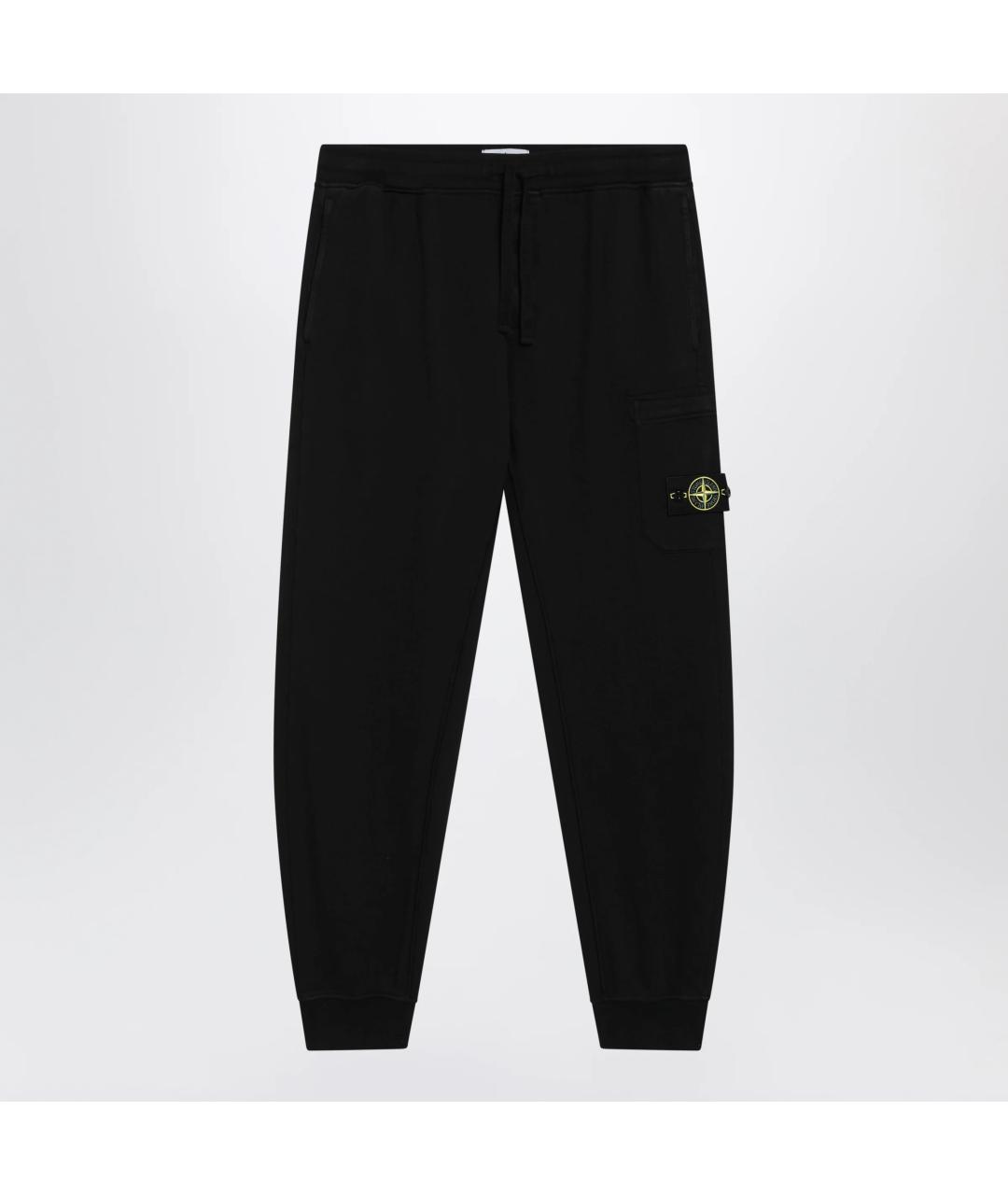 STONE ISLAND Черные хлопковые повседневные брюки, фото 3