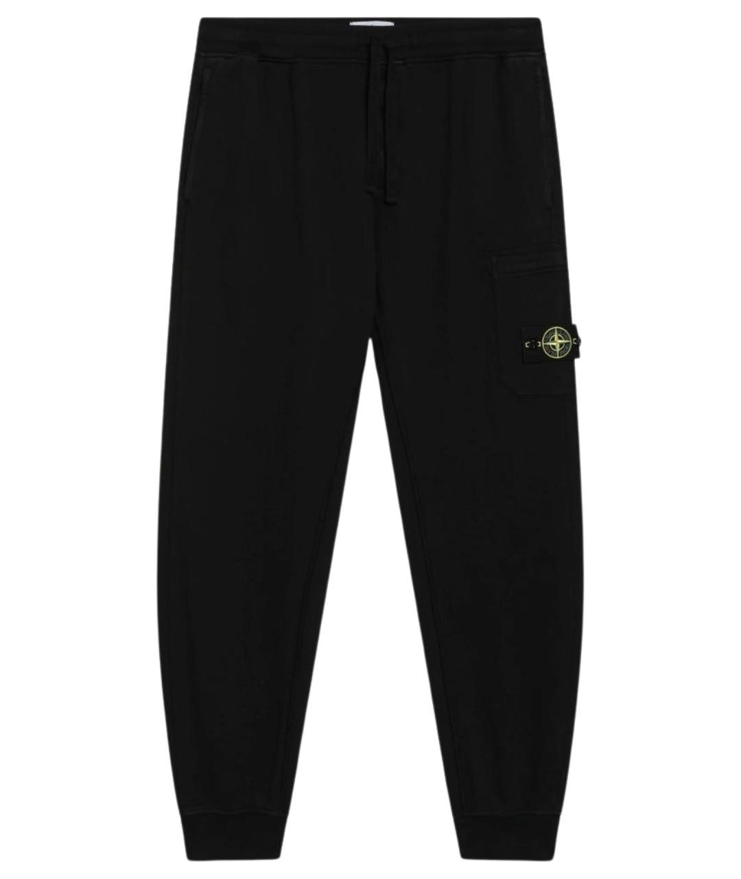 STONE ISLAND Черные хлопковые повседневные брюки, фото 1