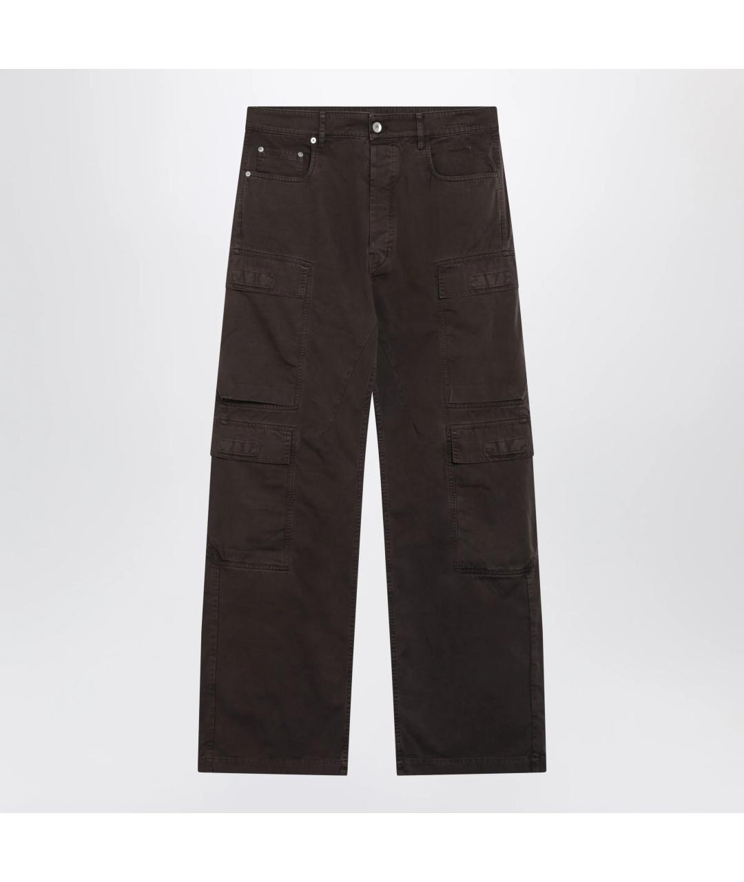 RICK OWENS DRKSHDW Коричневые хлопковые прямые джинсы, фото 3