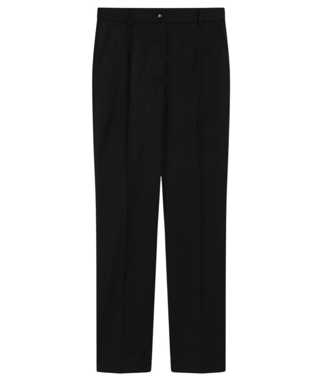 DOLCE&GABBANA Черные шерстяные прямые брюки, фото 1