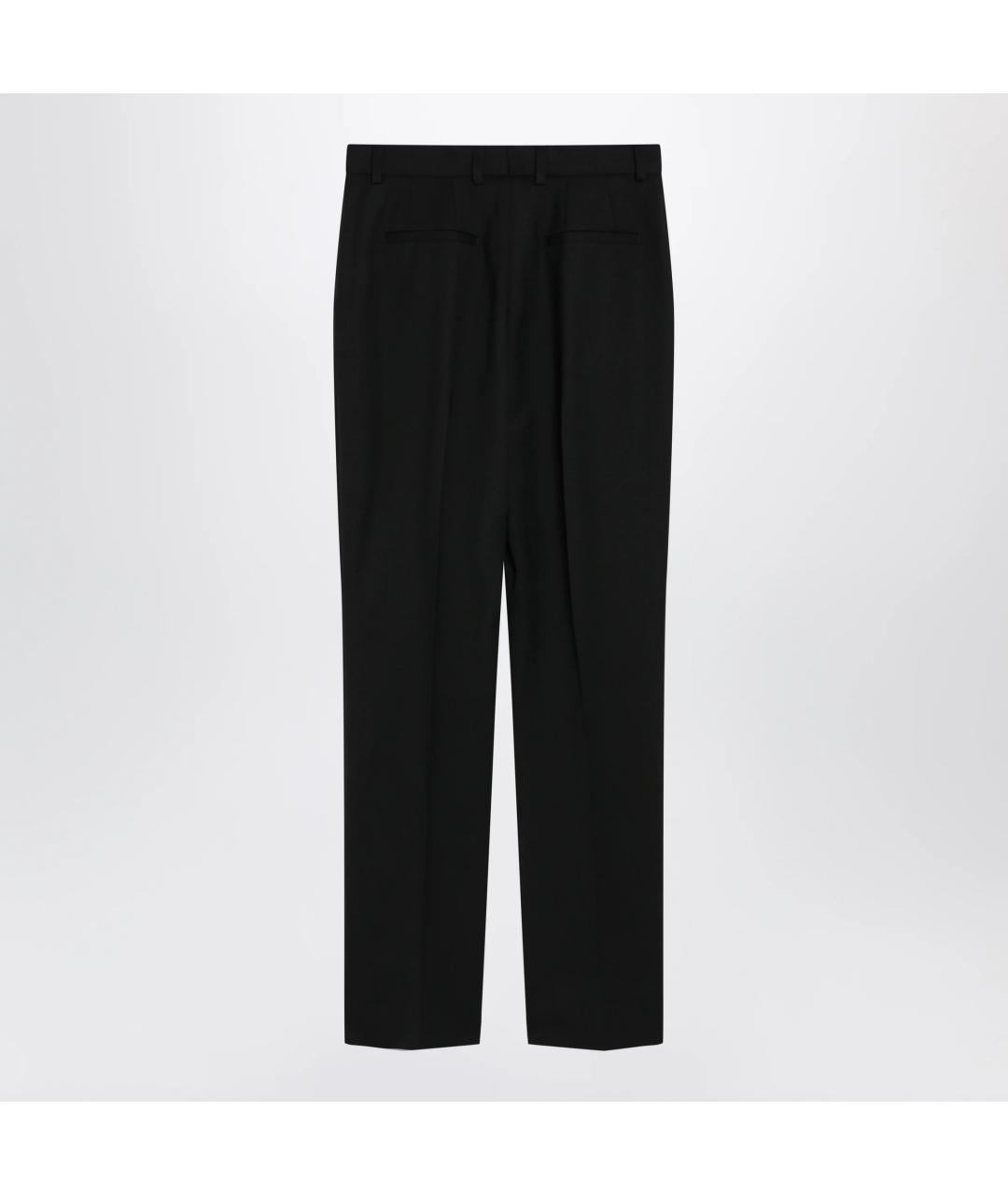DOLCE&GABBANA Черные шерстяные прямые брюки, фото 2