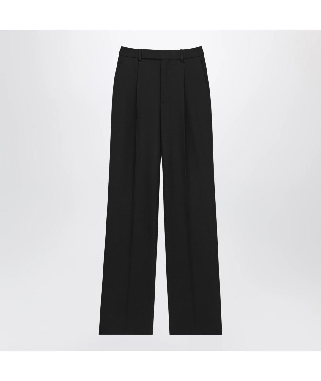 SAINT LAURENT Черные шерстяные брюки широкие, фото 3